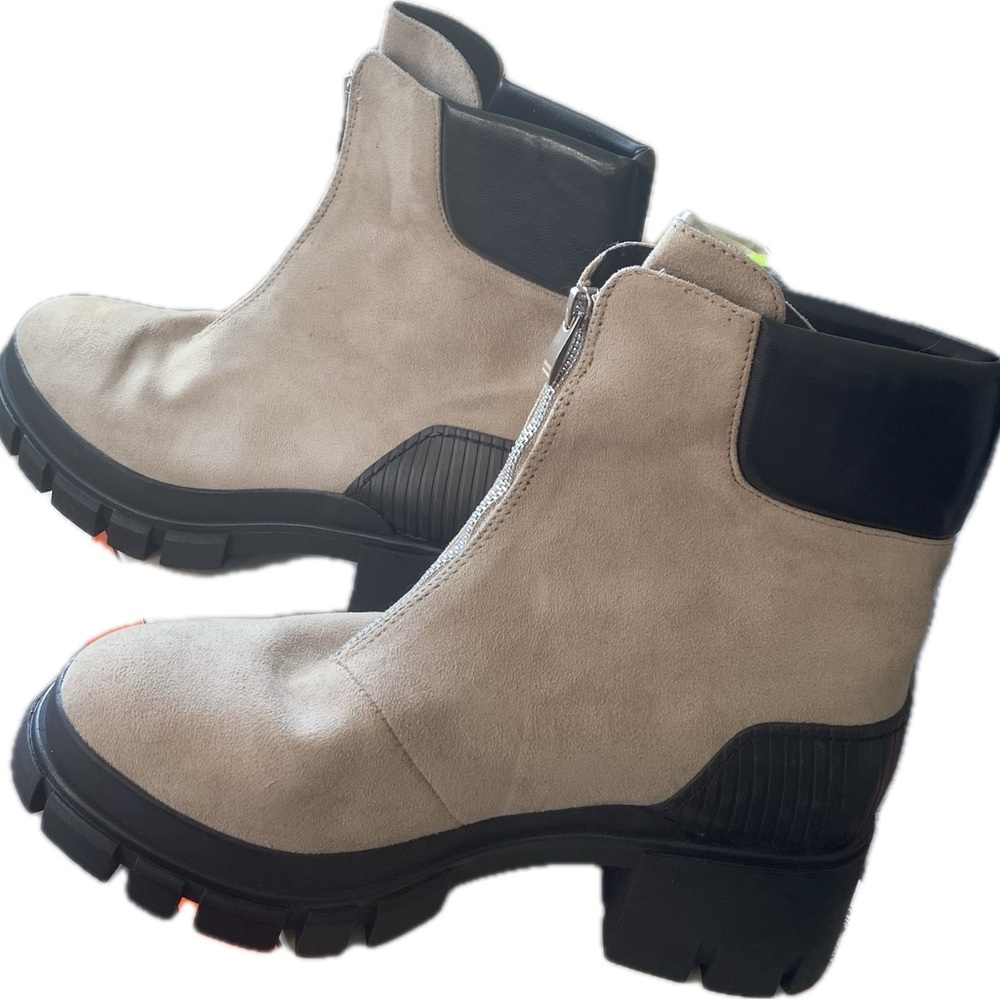 Stylish Beige and Black Ankle Boots Never Worn